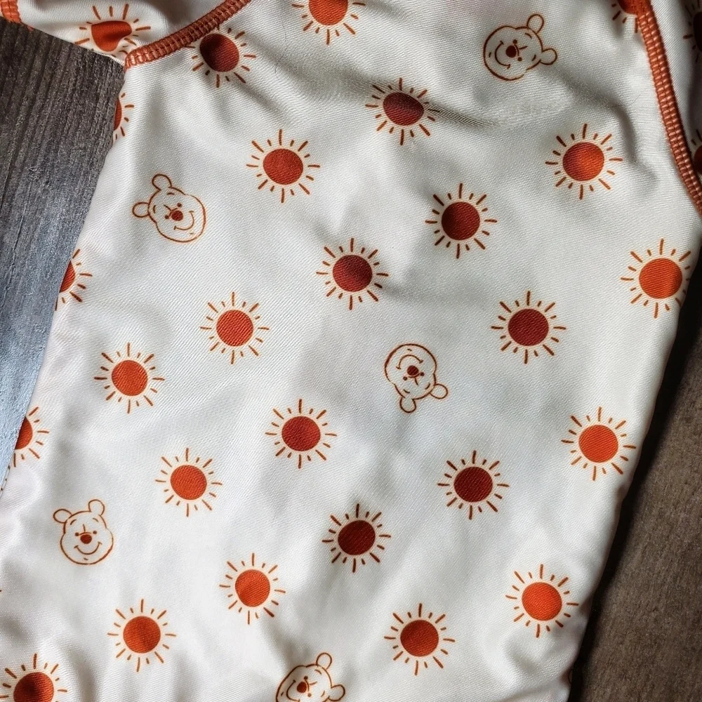 Disney Winnie the Pooh Baby Boys Infant Rash Guard Swimsuit Size 3/6 Months EUC